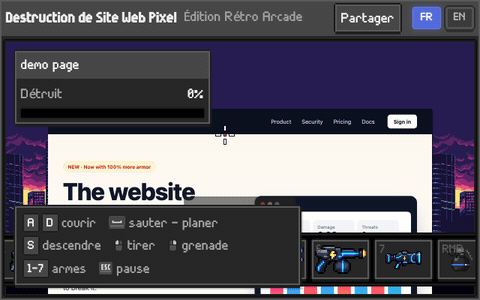 Aperçu Destruction de Site Web Pixel